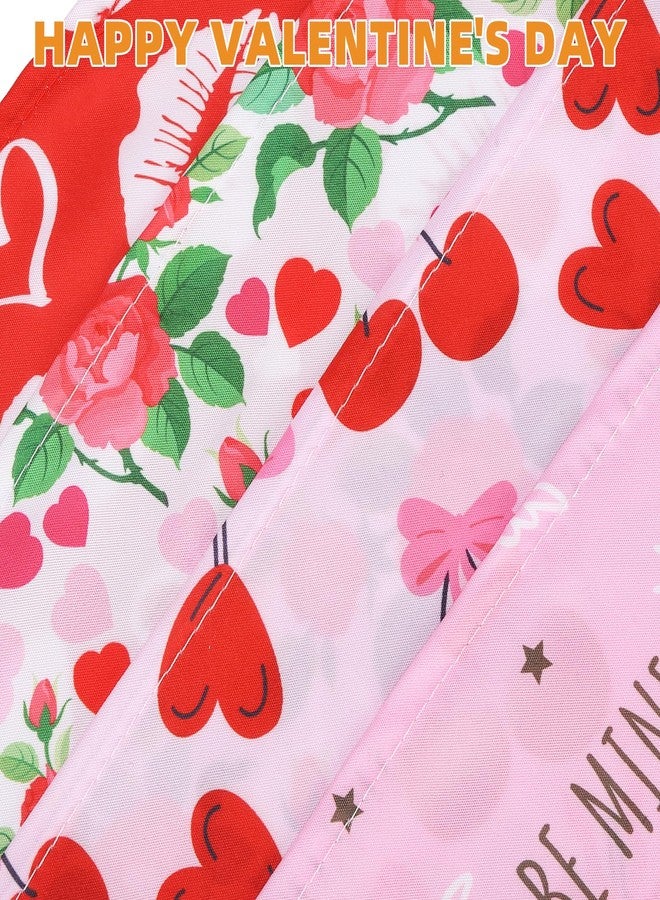 KOOLTAIL Valentines Day Dog Bandanas 4 Pack, Soft Breathable Pet Triangle Scarf, Pink Heart Pattern Holiday Costume, Washable Puppy Kerchief Bibs,Handkerchief for Girl Boy Small Medium Large Dogs Cats - Image 3